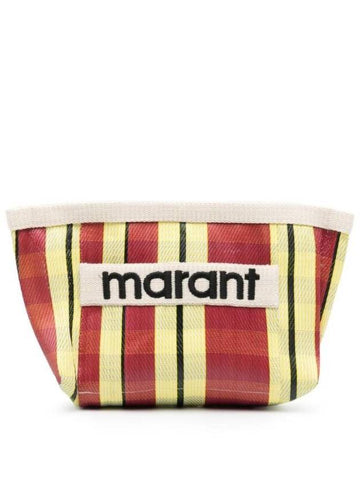 Embroidered Logo Pouch Bag Red Yellow - ISABEL MARANT - BALAAN 1