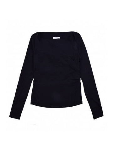 Gardena V-neck Jersey Long Sleeve T-Shirt Black - MAX MARA - BALAAN.