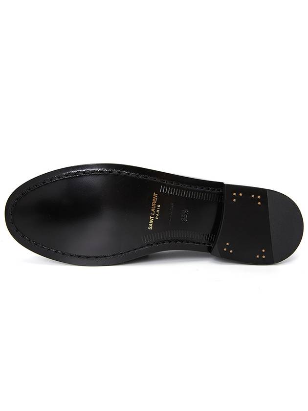 Monogram Penny Leather Loafer Black - SAINT LAURENT - BALAAN 6