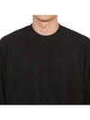 Compass Badge Crew Neck Ribbed Cotton Knit Top Black - STONE ISLAND - BALAAN 6