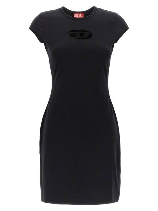 Women's D Angel Logo Cutout Short Dress Black - DIESEL - BALAAN 1