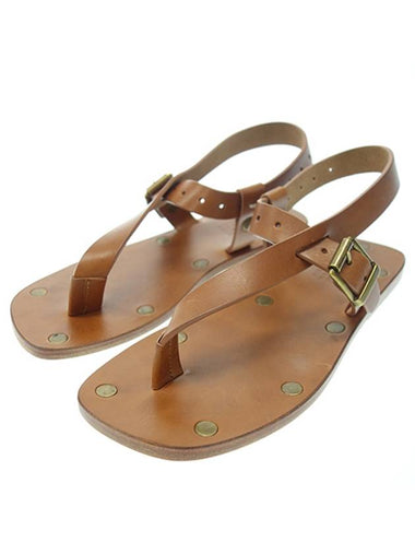 Flip Flop Brown Leather Women's Sandals S58WP0241 T5084 MM6 - MAISON MARGIELA - BALAAN 1