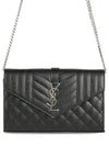 Matelasse Monogram Chain Cross Bag Black - SAINT LAURENT - BALAAN 2