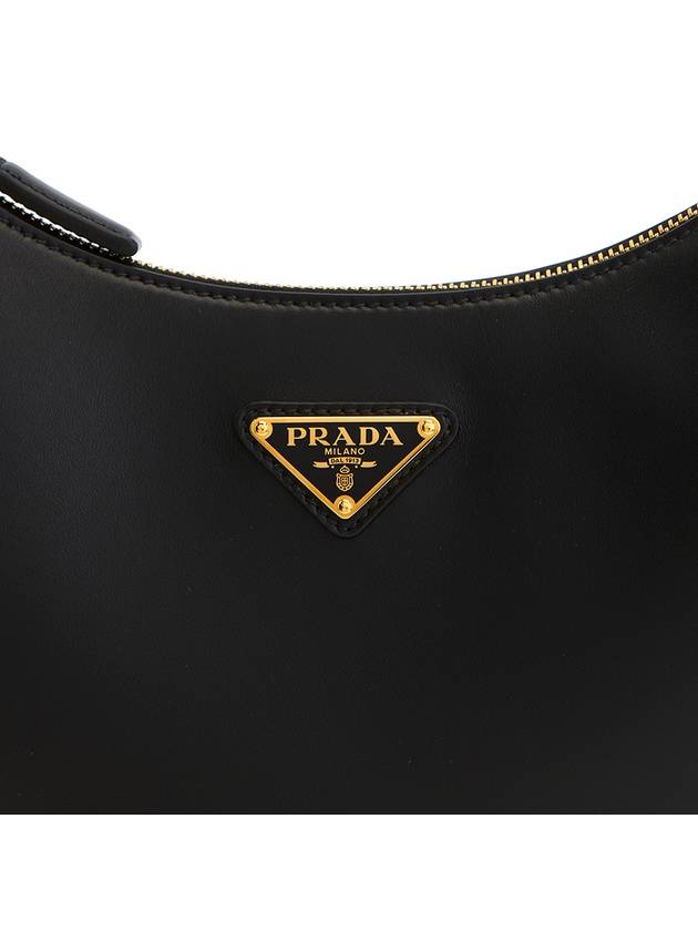 Arque Leather Shoulder Bag Black - PRADA - BALAAN 10