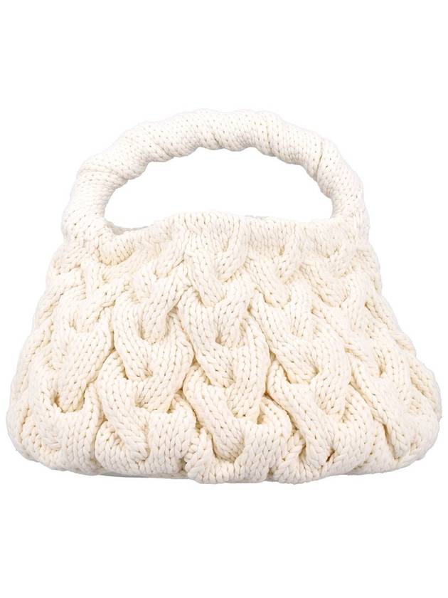 Cable Knit Tote Bag In Off-White - JW ANDERSON - BALAAN 5