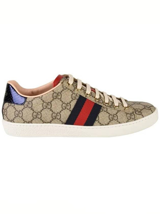 Ace GG Low Top Sneakers Ebony Beige - GUCCI - BALAAN.