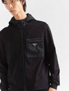 Triangle Logo Pocket Breasted Zip Up Jacket Black - PRADA - BALAAN 5