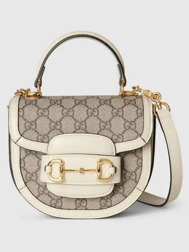 Horsebit 1955 Mini Top Handle Cross Bag Beige White - GUCCI - BALAAN 2