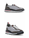 Men's Kid Suede Tech Runner Low Top Sneakers Medium Grey - THOM BROWNE - BALAAN 5