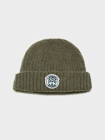 Signature Wappen Wool Short Beanie Khaki - FFEFF STUDIO - BALAAN 1