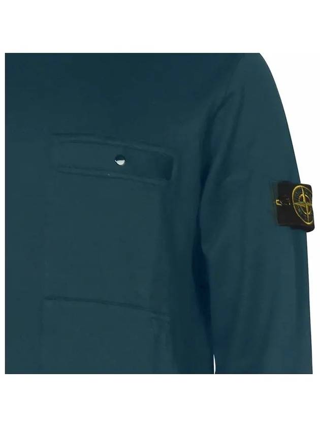 Men's Wappen Patch Pocket Crew Neck Sweatshirt Navy - STONE ISLAND - BALAAN 5