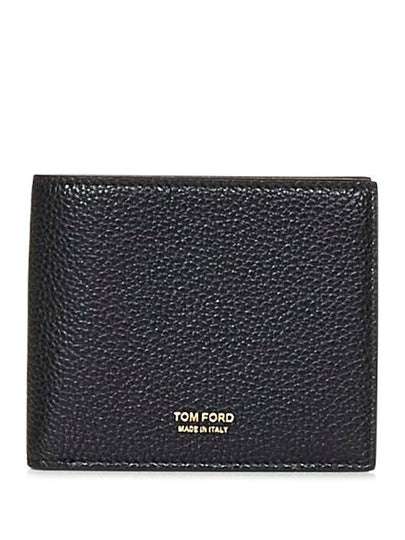 Men's T-Line Small Grain Leather Half Wallet Black - TOM FORD - BALAAN 2