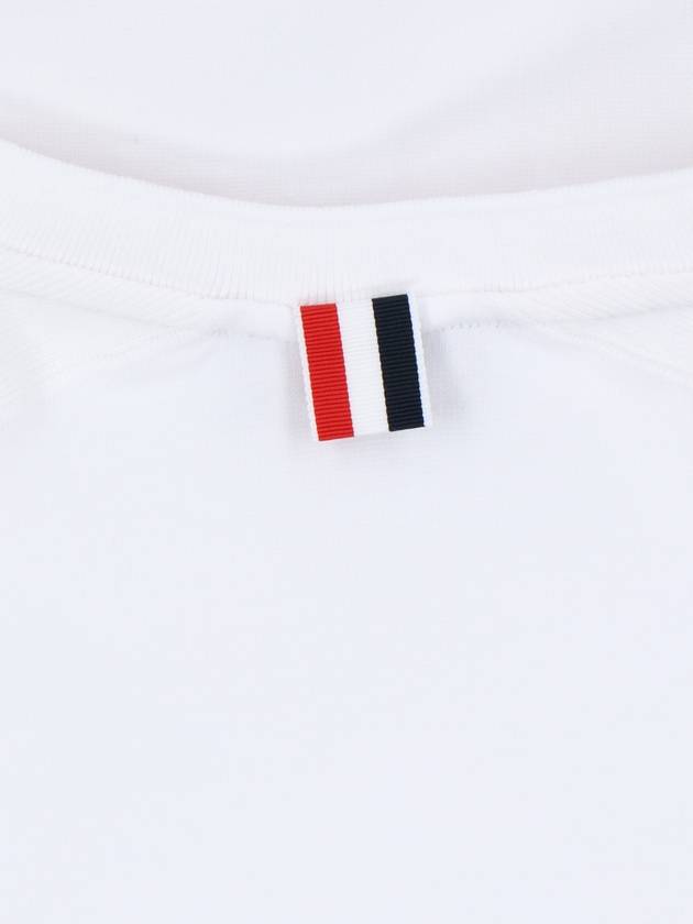 4-Bar Striped Cotton Short Sleeve T-Shirt White - THOM BROWNE - BALAAN 6