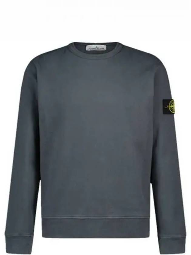 Brushed Cotton Fleece Garment Dyed Crewneck Sweatshirt Lead - STONE ISLAND - BALAAN 2