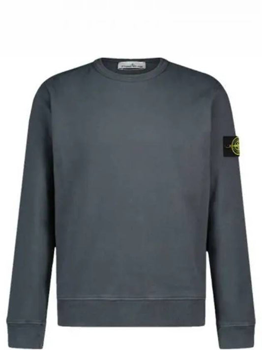 Brushed Cotton Fleece Garment Dyed Crewneck Sweatshirt Lead - STONE ISLAND - BALAAN 2