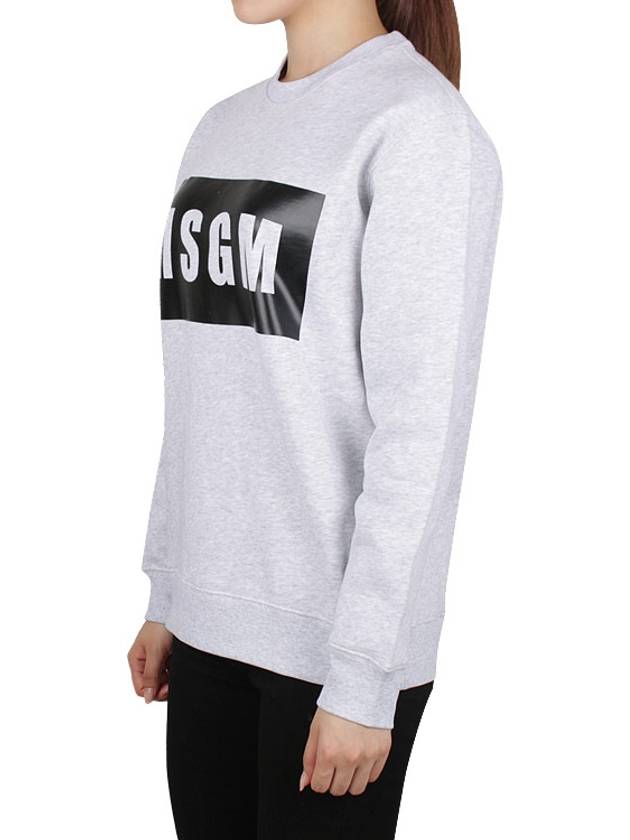 Box Logo Crew Neck Cotton Sweatshirt Grey - MSGM - BALAAN 4