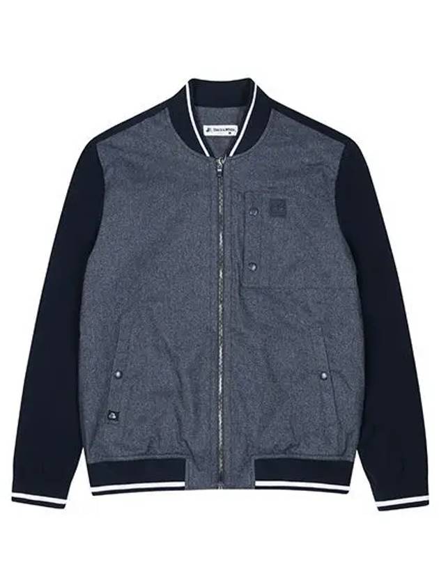 Men s Woven Mix Stadium Jumper 1114GXWP NAVY - BLACK&WHITE - BALAAN 2