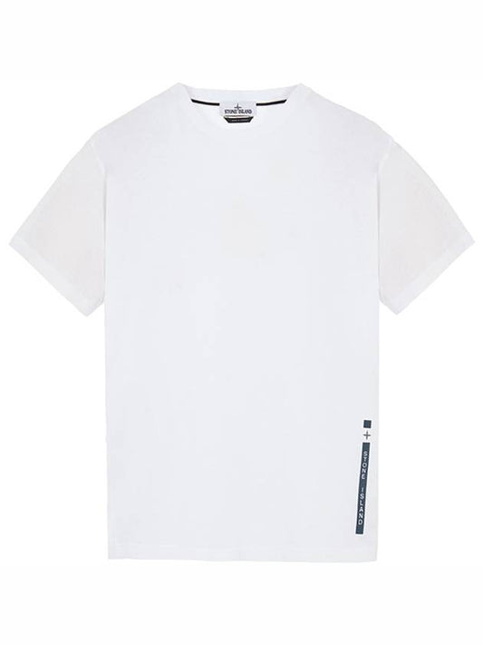 Side Logo Patch Round Short Sleeve T-Shirt White - STONE ISLAND - BALAAN 2