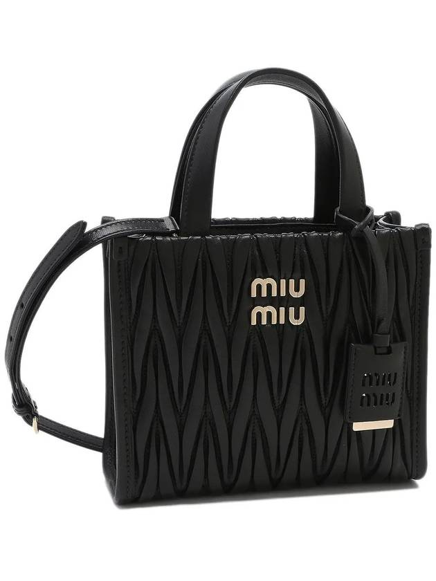 Matelasse Nappa Leather Handle Tote Bag Black - MIU MIU - BALAAN 2