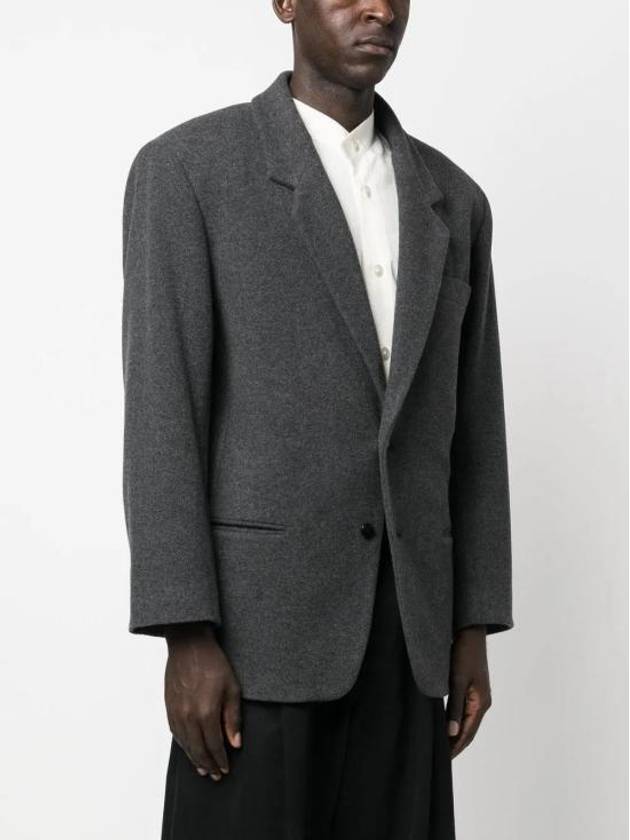 Single-Breasted Wool Blazer Jacket Grey - LEMAIRE - BALAAN 3