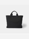 Man's Logo Embossing Canvas Tote Bag Black - PRADA - BALAAN 9