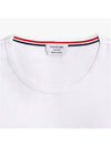 Men's Medium Weight Jersey Tipped Pocket Crewneck Short Sleeve T-Shirt White - THOM BROWNE - BALAAN 4