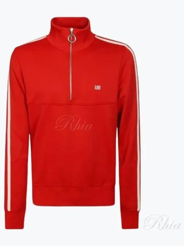 Track Quarter Zipper Sweatshirt Red - AMI - BALAAN 2