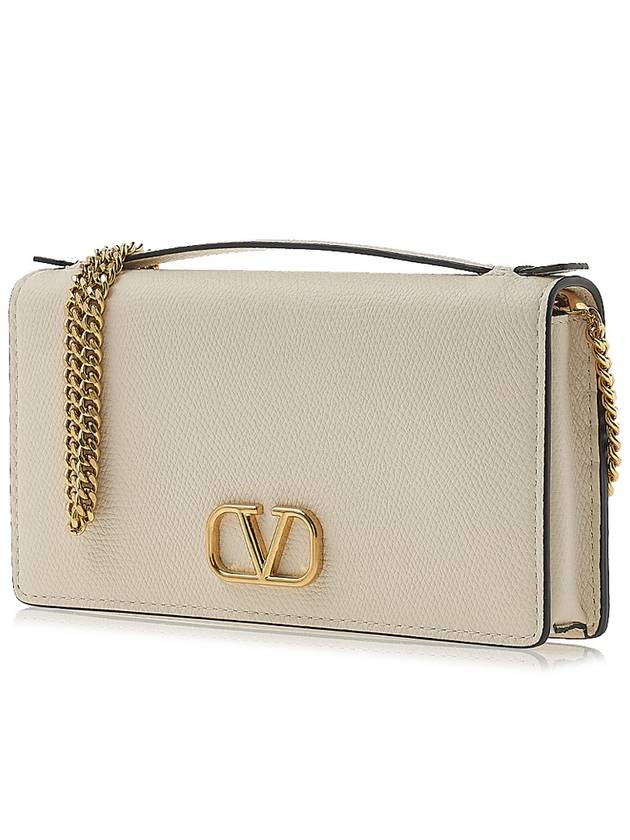 V Logo Flap Shoulder Bag Ivory - VALENTINO - BALAAN 3