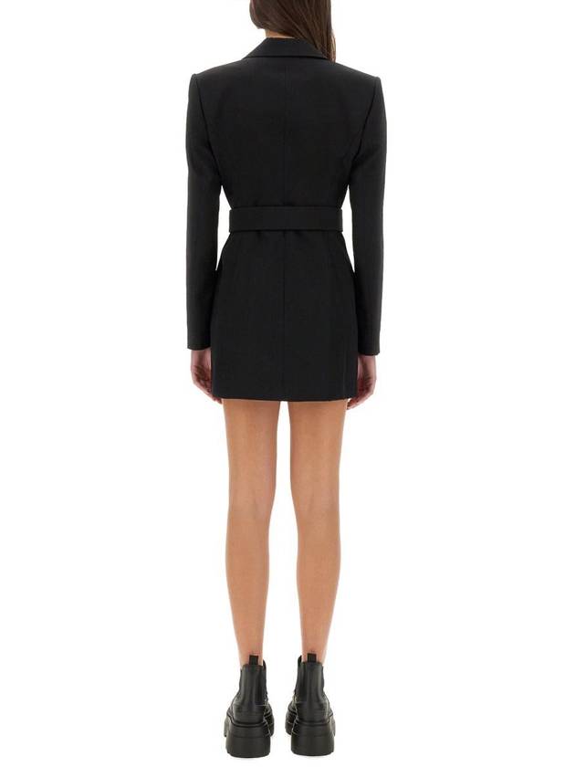 Women's Belted Wool Tailoring Blazer Short Dress Black - ALEXANDER WANG - BALAAN 4