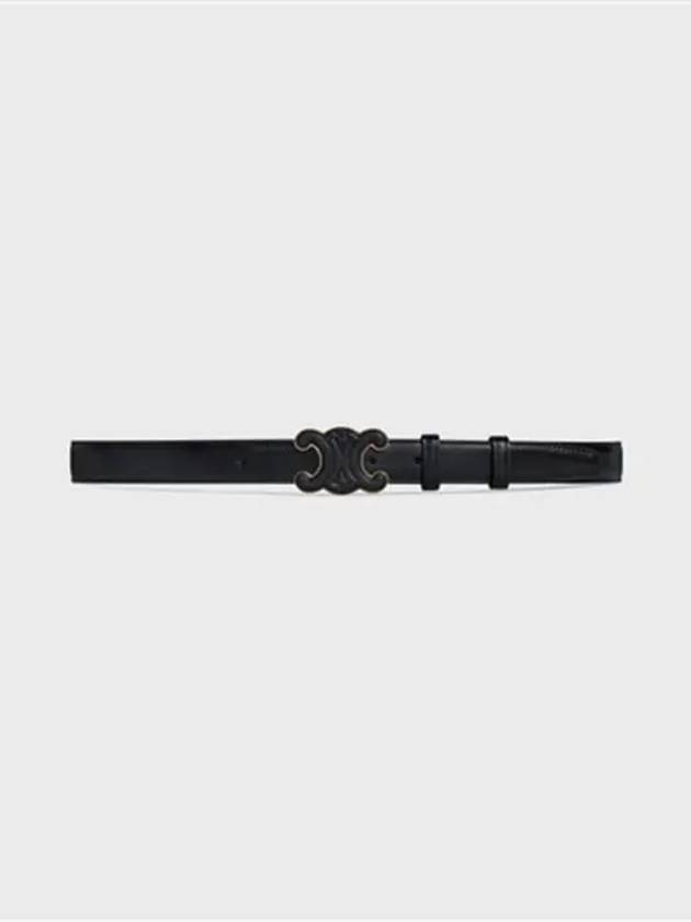 Cuir Triomphe Smooth Calfskin Medium Belt Black - CELINE - BALAAN 4