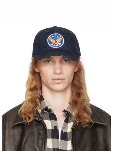 Indigo blue wing logo denim ball cap 242435M139007 270180 1149140 - RRL - BALAAN 1