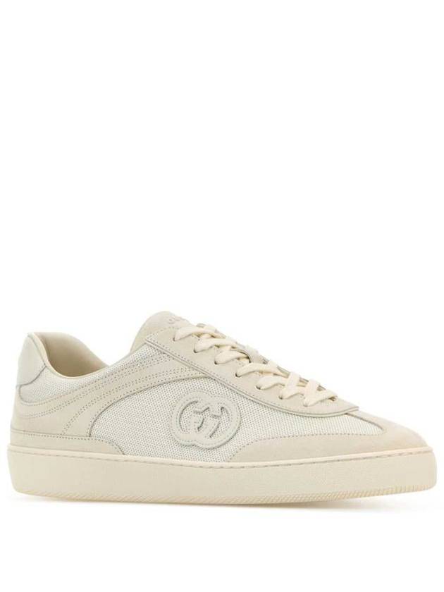 Interlocking G Suede Low-Top Sneakers White - GUCCI - BALAAN 3