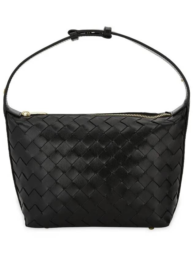 Intrecciato Small Leather Shoulder Bag Black - BOTTEGA VENETA - BALAAN 4