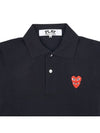 Men s Double Heart Waffen Polo T Shirt AZ P1T290 051 BLACK - COMME DES GARCONS - BALAAN 3