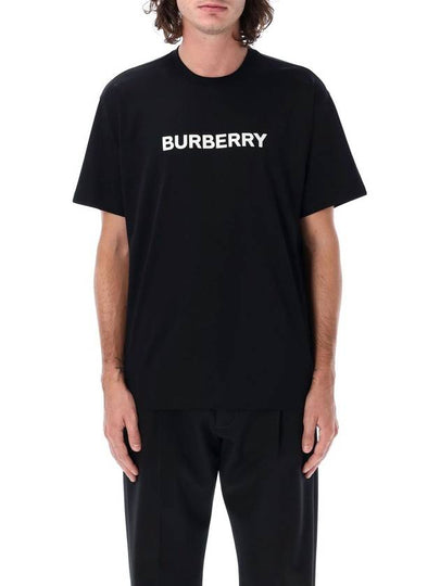 Logo Print Cotton Short Sleeve T-Shirt Black - BURBERRY - BALAAN 2