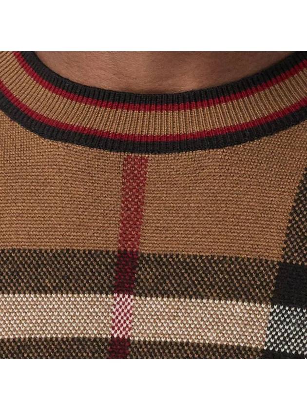 Check Wool Jacquard Sweater Brown - BURBERRY - BALAAN.