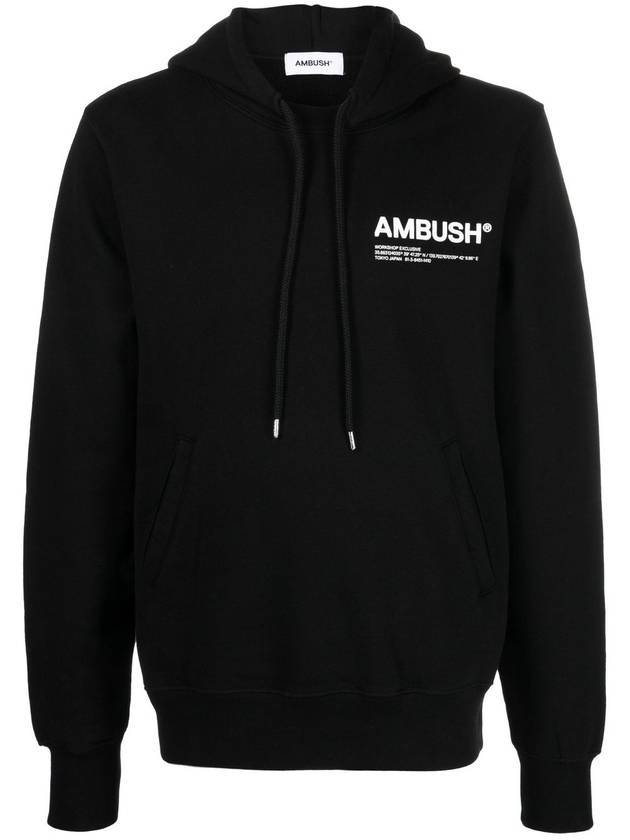 Men's Logo Workshop Hoodie Black - AMBUSH - BALAAN.