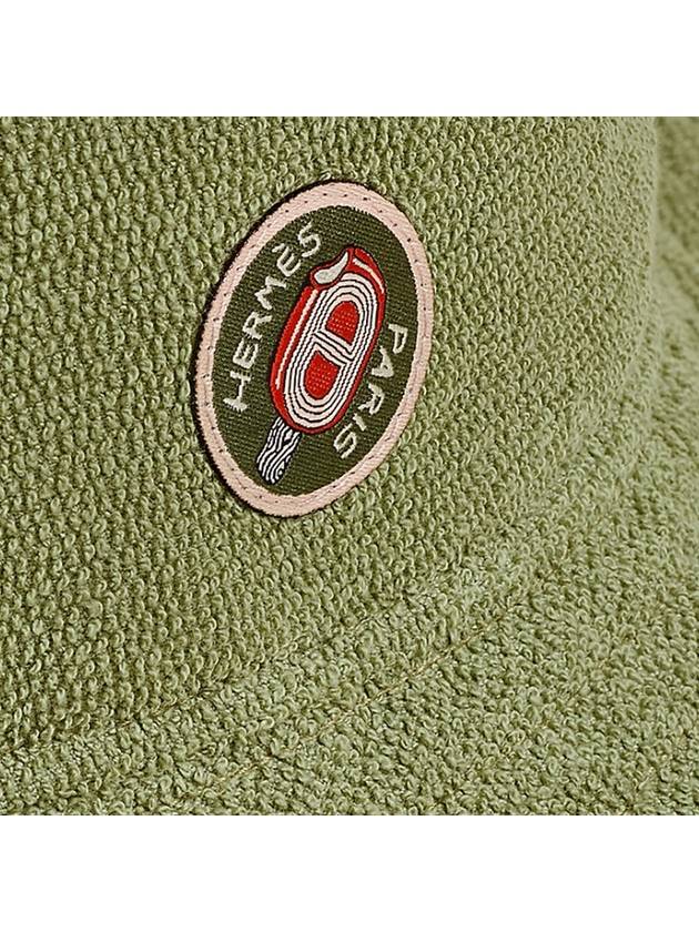 Hat Woven Patch Plain Bucket Hat Khaki Green - HERMES - BALAAN 10