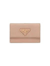 Saffiano Leather Card Wallet Powder Pink - PRADA - BALAAN 1