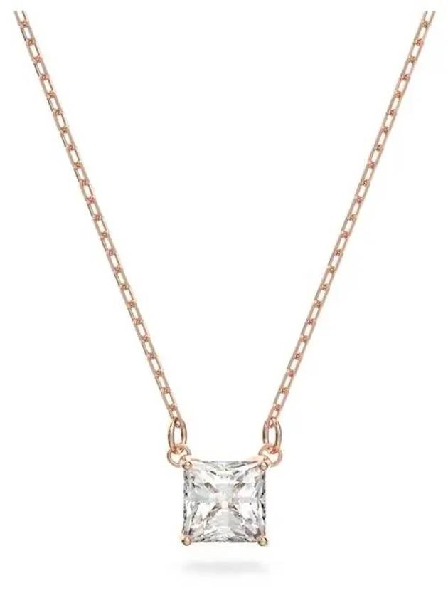 Stilla Attract Square Cut Crystal Pendant Necklace Rose Gold - SWAROVSKI - BALAAN 2