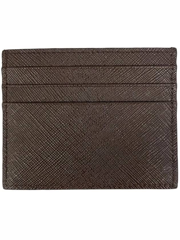 Logo Leather Card Wallet Brown - PRADA - BALAAN 4