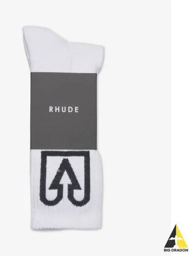 Men s Bank Logo Socks White Black RHFW22SO010701280128 - RHUDE - BALAAN 1