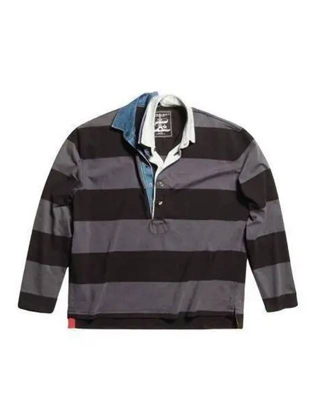 Double collar rugby polo t shirt black gray PO28 J109 - Y/PROJECT - BALAAN 1