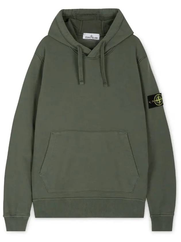 Logo Patch Drawstring Hoodie Dark Green - STONE ISLAND - BALAAN 2