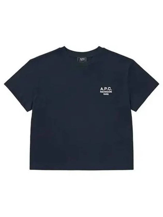 Boxy Rue Madame Short Sleeve T-Shirt Navy - A.P.C. - BALAAN 2