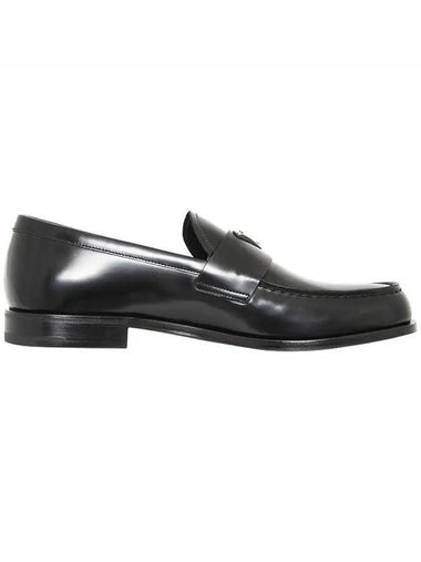 Brushed Leather Loafers Black - PRADA - BALAAN 1