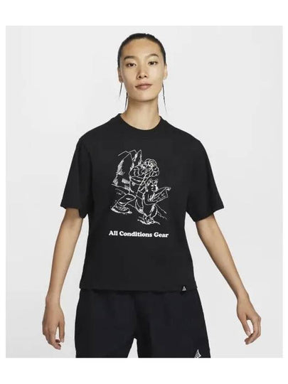 ACG loose fit graphic t shirt W black FV7326 010 - NIKE - BALAAN 1