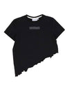 Cutting Crop Logo Short Sleeve T Shirt Black - PEOPLE OF THE WORLD - BALAAN 3