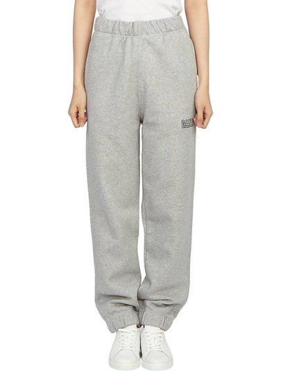 Side Logo Cotton JoGGer Track Pants Grey - GANNI - BALAAN 2