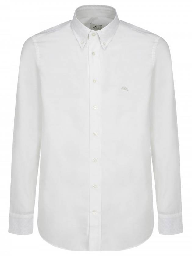 logo long sleeve shirt white - ETRO - BALAAN.